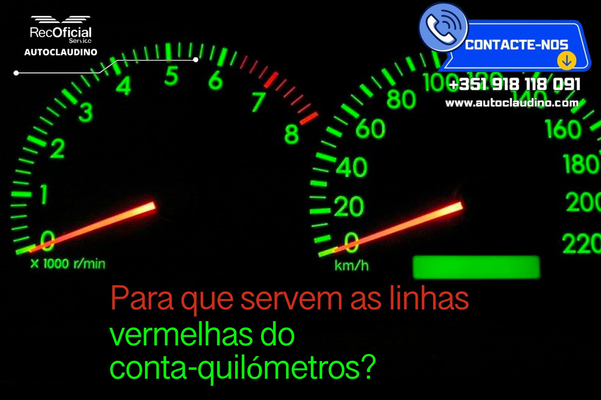 Para que servem as linhas vermelhas do conta-quilómetros?